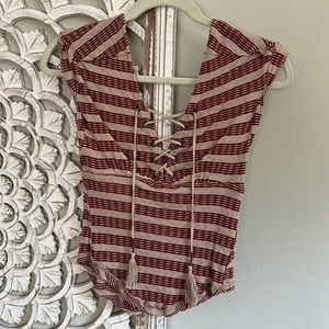 Lace Up Free People Top